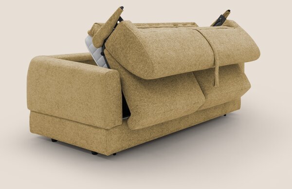 Happy Divano letto matrimoniale con materasso h18 cm in tessuto imperm