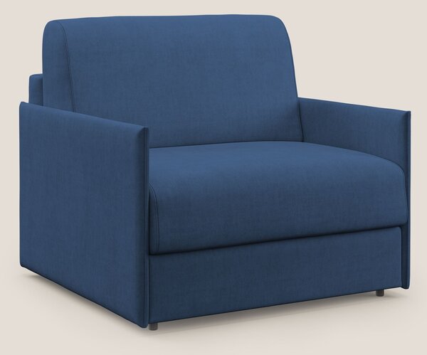 Evans poltrona letto in morbido tessuto impermeabile T02 blu