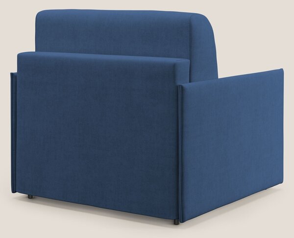 Evans poltrona letto in morbido tessuto impermeabile T02 blu