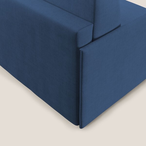 Evans poltrona letto in morbido tessuto impermeabile T02 blu