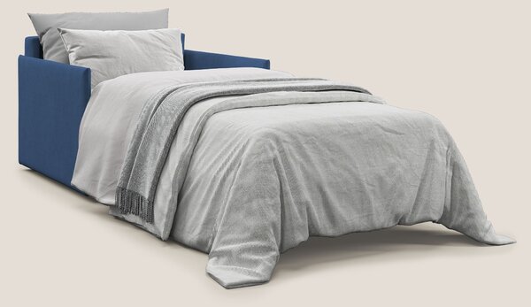 Evans poltrona letto in morbido tessuto impermeabile T02 blu