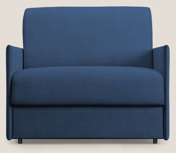 Evans poltrona letto in morbido tessuto impermeabile T02 blu