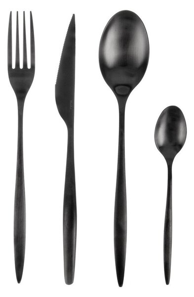 Posate nere in acciaio inox 24 pz – Orion