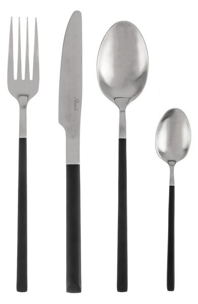 Posate nere/argentate in acciaio inox 24 pz Skandi – Orion