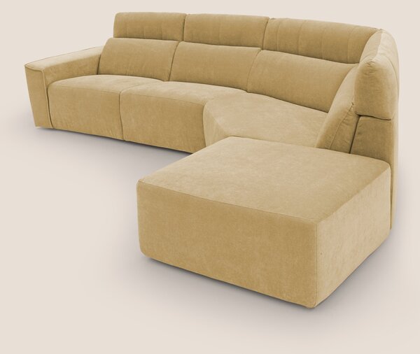Clark Divano angolare con opzione relax elettrico in tessuto smacchiab