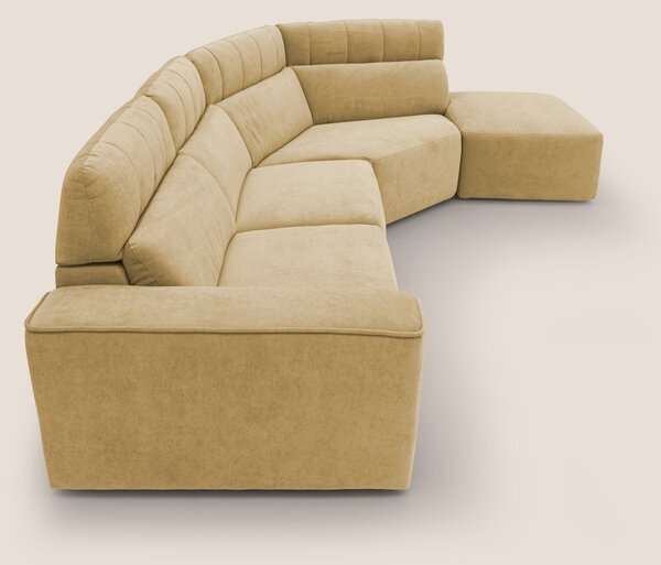 Clark Divano angolare con opzione relax elettrico in tessuto smacchiab