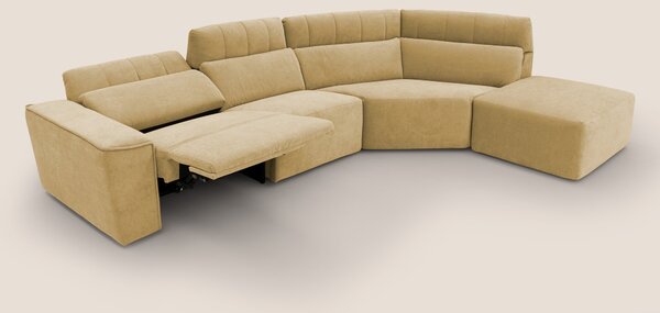 Clark Divano angolare con opzione relax elettrico in tessuto smacchiab