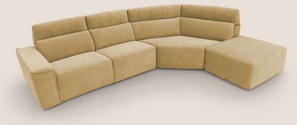 Clark Divano angolare con opzione relax elettrico in tessuto smacchiab