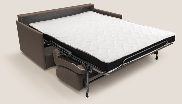 Divano Letto 2 Posti 149x90x96 cm in Tessuto Marrone
