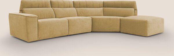 Clark Divano angolare con opzione relax elettrico in tessuto smacchiab
