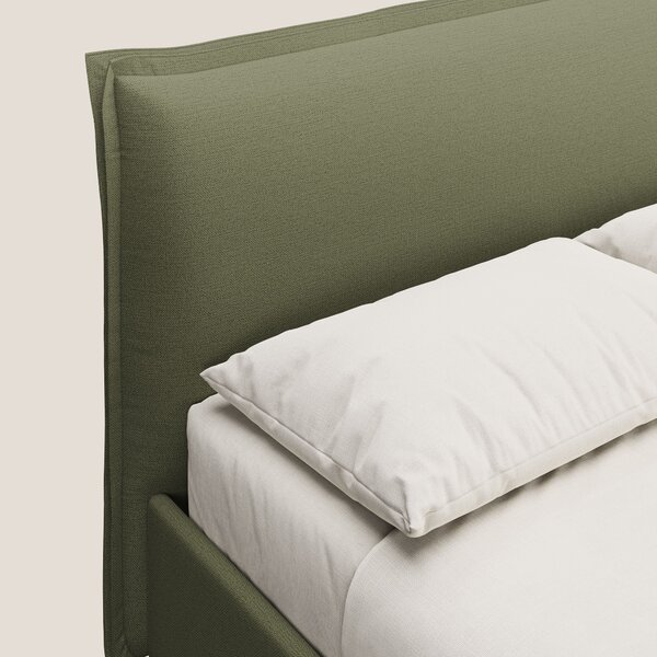 Hans letto contenitore imbottito minimal in tessuto simil cotone imper