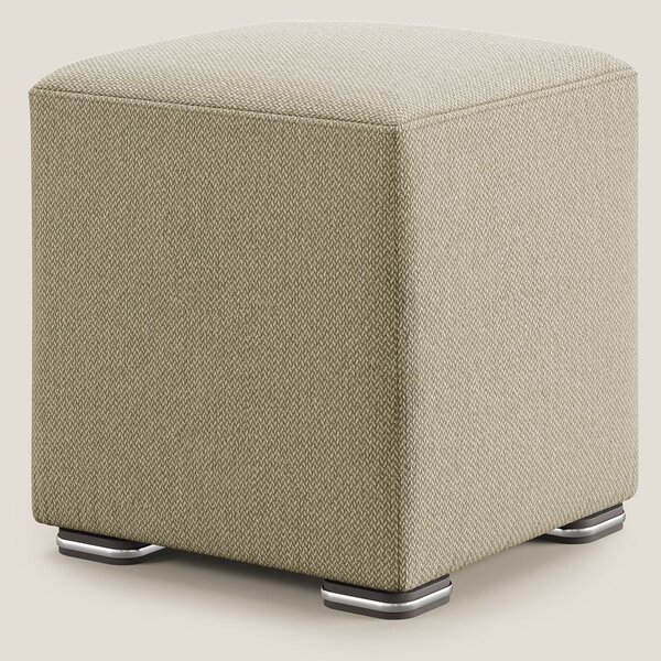 Cube pouf in tessuto morbido smacchiabile T05 cammello