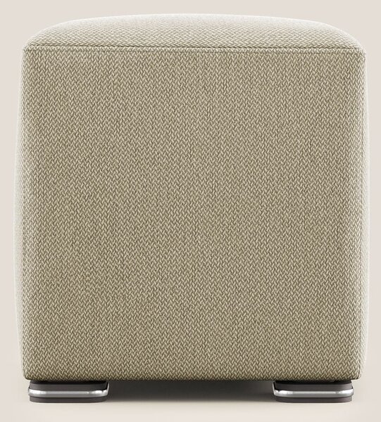 Cube pouf in tessuto morbido smacchiabile T05 cammello