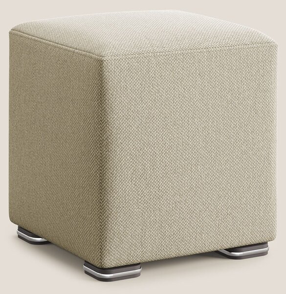Cube pouf in tessuto morbido smacchiabile T05 cammello