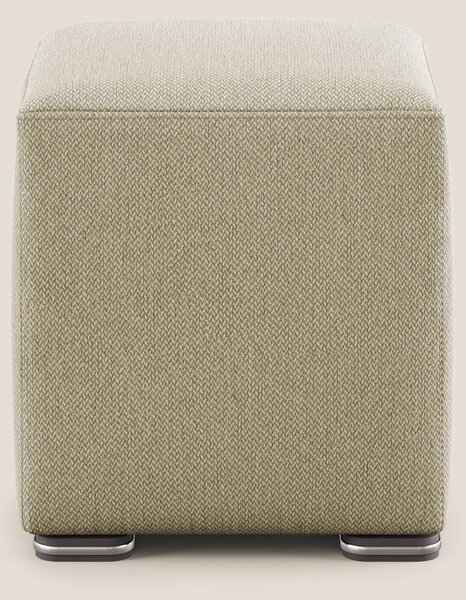 Cube pouf in tessuto morbido smacchiabile T05 cammello