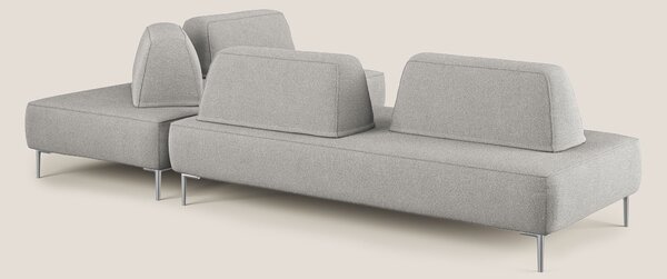 Newton divano angolare modulare con schienali movibili T07 grigio