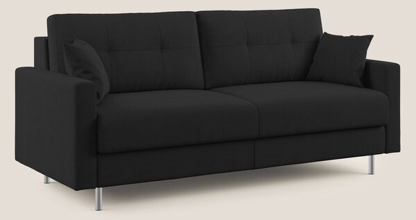 Megan divano letto matrimoniale in microfibra smacchiabile T11 nero