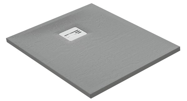 Piatto doccia ultrasottile resina sintetica e polvere di marmo Remix 70 x 90 cm grigio