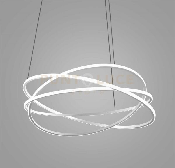 Atia s/g - lampadario a sospensione bianco a led d.100cm 3000k 9500