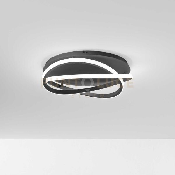 Atia p/p -lampadario a soffitto nero a led 3000k 1900lm 40w in allu
