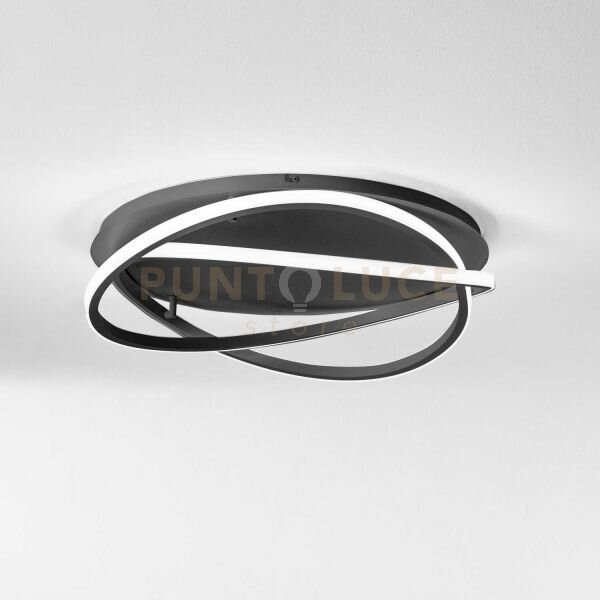 Atia p/m - lampadario a soffitto nero a led 3000k 2600lm 50w in all