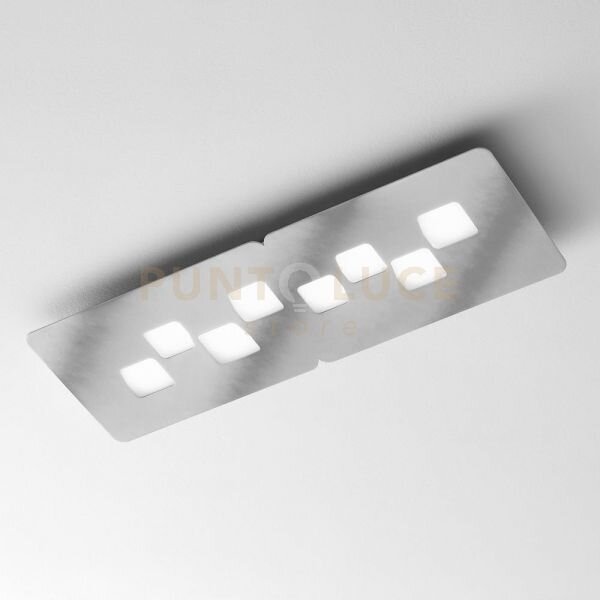 Bilbao p/g - acciaio plafoniera acciaio 8 luci attacco gx53 80cm