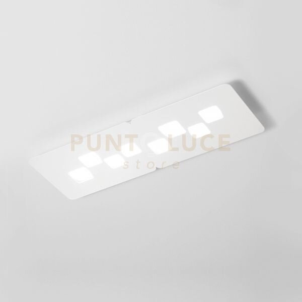 Bilbao p/g - acciaio plafoniera bianco 8 luci attacco gx53 80cm