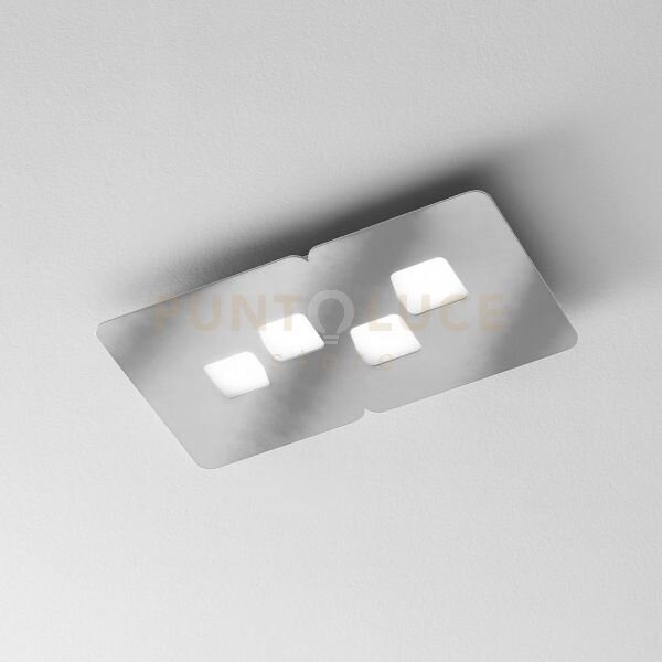Bilbao p/p - plafoniera acciaio 4 luci attacco gx53 50cm