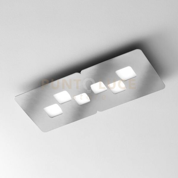 Bilbao p/m - plafoniera acciaio 6 luci attacco gx53 65cm