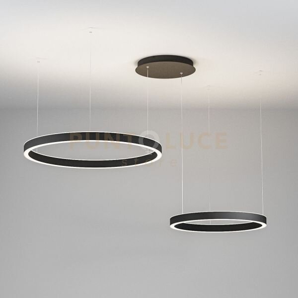 Criseide ss/2d - sospensione nera a led 3000k 3800lm 75w(35w+840w) 