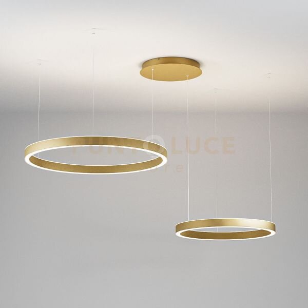 Criseide ss/2d - sospensione oro a led 3000k 3800lm 75w(35w+840w) d