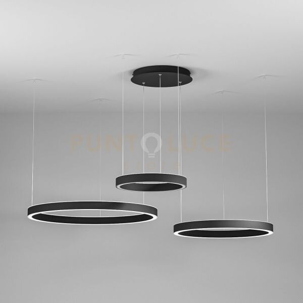 Criseide s/3d - lampadario a sospensione 3 luci nero a led dimmerab