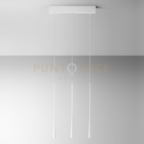 Dafne s/3p - lampadario a sospensione lineare 3 luci led 3000k 612l
