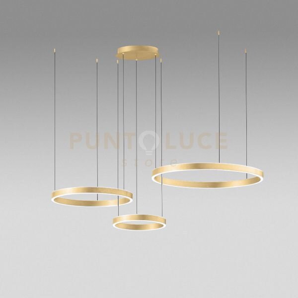 Criseide s/3d - lampadario a sospensione 3 luci oro a led dimmerabi