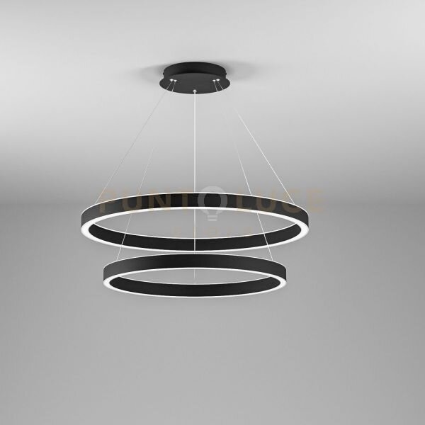 Criseide s/2g -lampadario a sospensione 2 luci nero a led 3000k 380