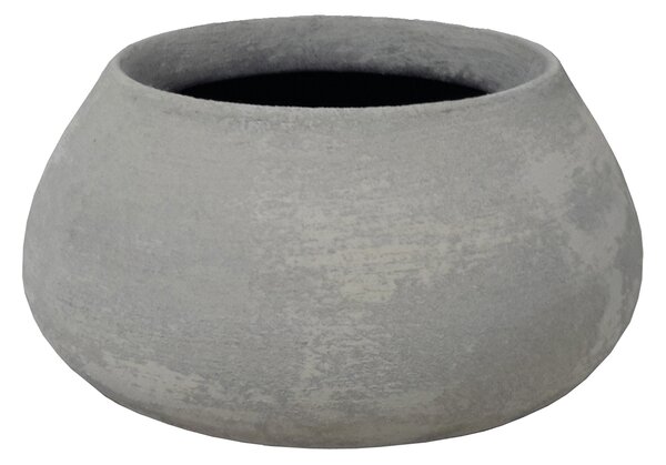 Vaso Erika in ceramica colore grigio H 12 cm, Ø 23 cm
