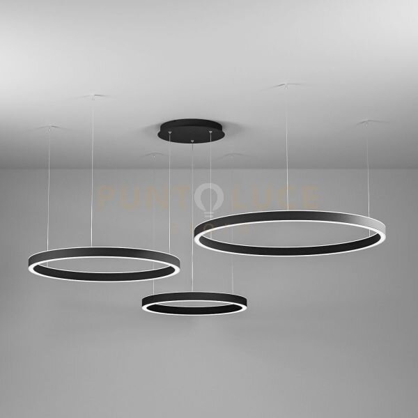 Criseide ss/3d - lampadario a sospensione 3 luci nero a led 3000k 6