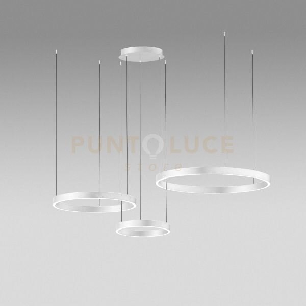Criseide s/3d - lampadario a sospensione 3 luci bianco a led dimmer