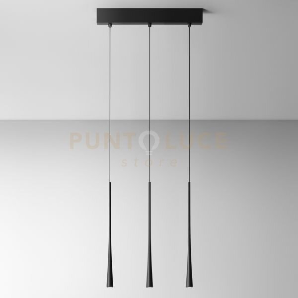 Dafne s/3p - lampadario a sospensione lineare 3 luci led 3000k 612l