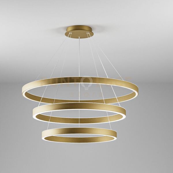 Criseide s/3 - lampadario a sospensione oro a led 3 cerchi 3000k 6