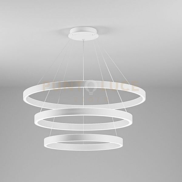 Criseide s/3 - lampadario a sospensione bianco a led 3 cerchi 3000k