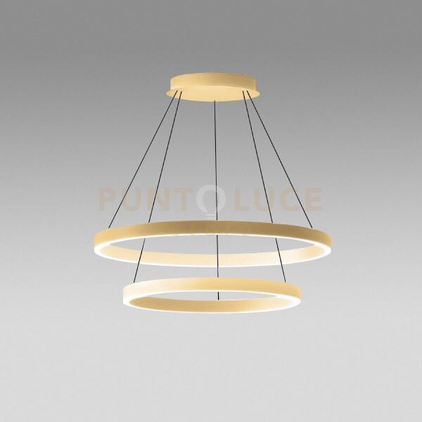 Criseide s/2g - lampadario a sospensione 2 luci oro a led 3000k 380