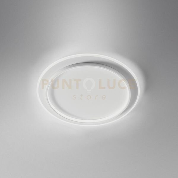 Dharma p/g plafoniera led 3300lm 3000k 49w ip20 colore bianco d.55cm