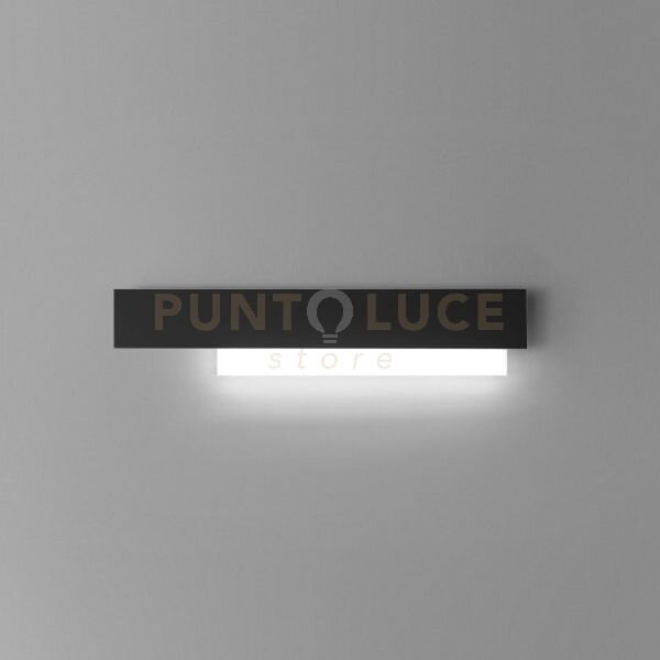 Doha a/g - applique nero a led 3000k 2100lm 25w alluminio e metacri