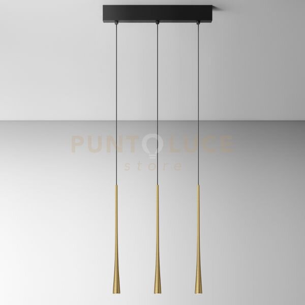 Dafne s/3p - lampadario a sospensione lineare 3 luci led 3000k 612l