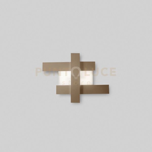 Doha p/p - applique colore tortora in alluminio e metacrilato a led