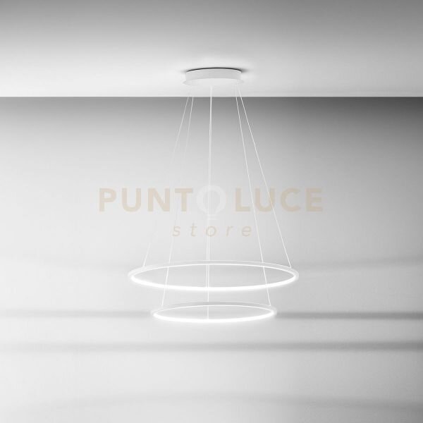 Erika s/2 lampadario sospeso 2 luci a led 3000k 3700lm 80w(35w+45w)