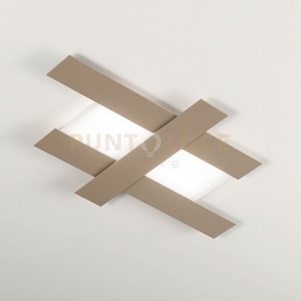 Doha p/m - applique colore tortora in alluminio e metacrilato a led