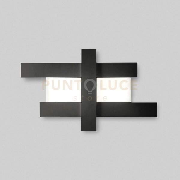 Doha p/g - applique colore nero in alluminio e metacrilato a led 30