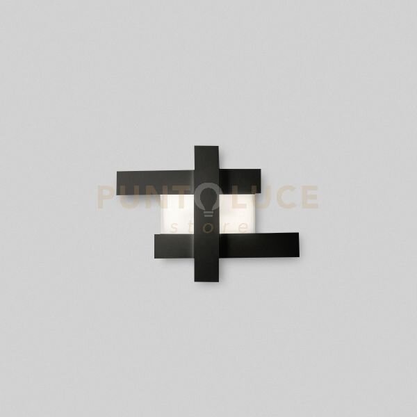 Doha p/p - applique colore nero in alluminio e metacrilato a led 30